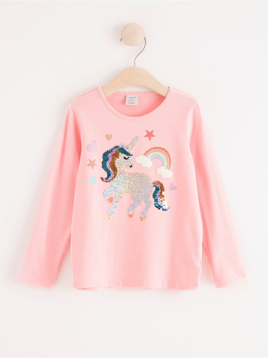 Top with unicorn in reversible sequins