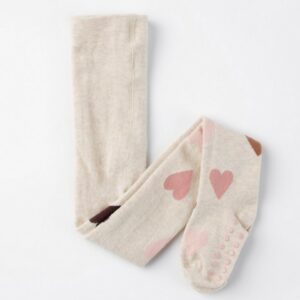 Fine-knit tights with hearts
