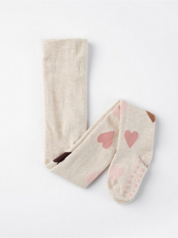 Fine-knit tights with hearts