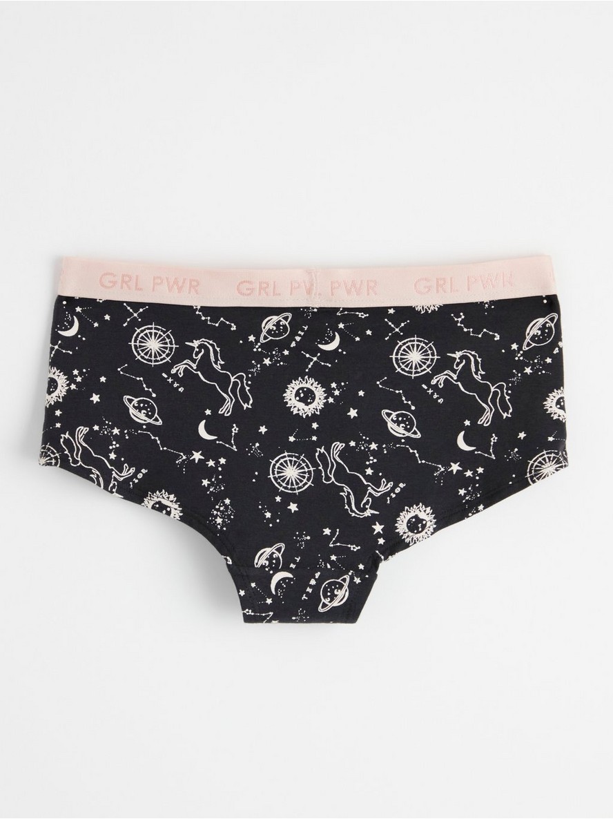 Briefs with stars and unicorn print