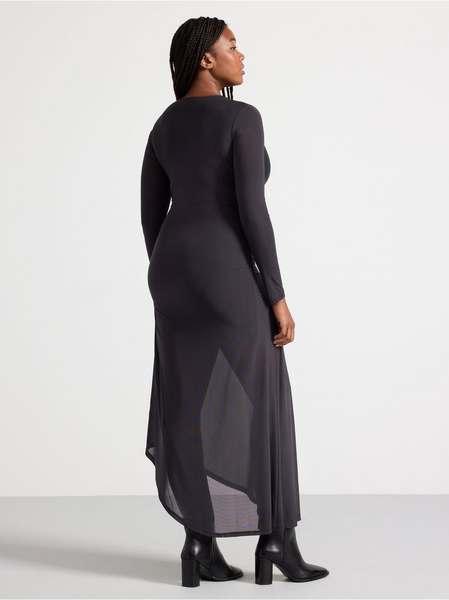 Midi dress with asymmetrical shape