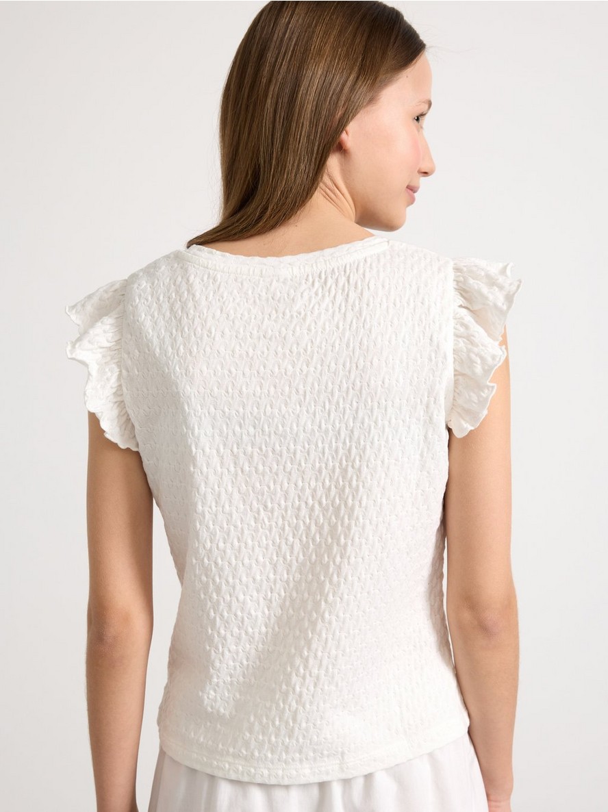 Top with flounce sleeves