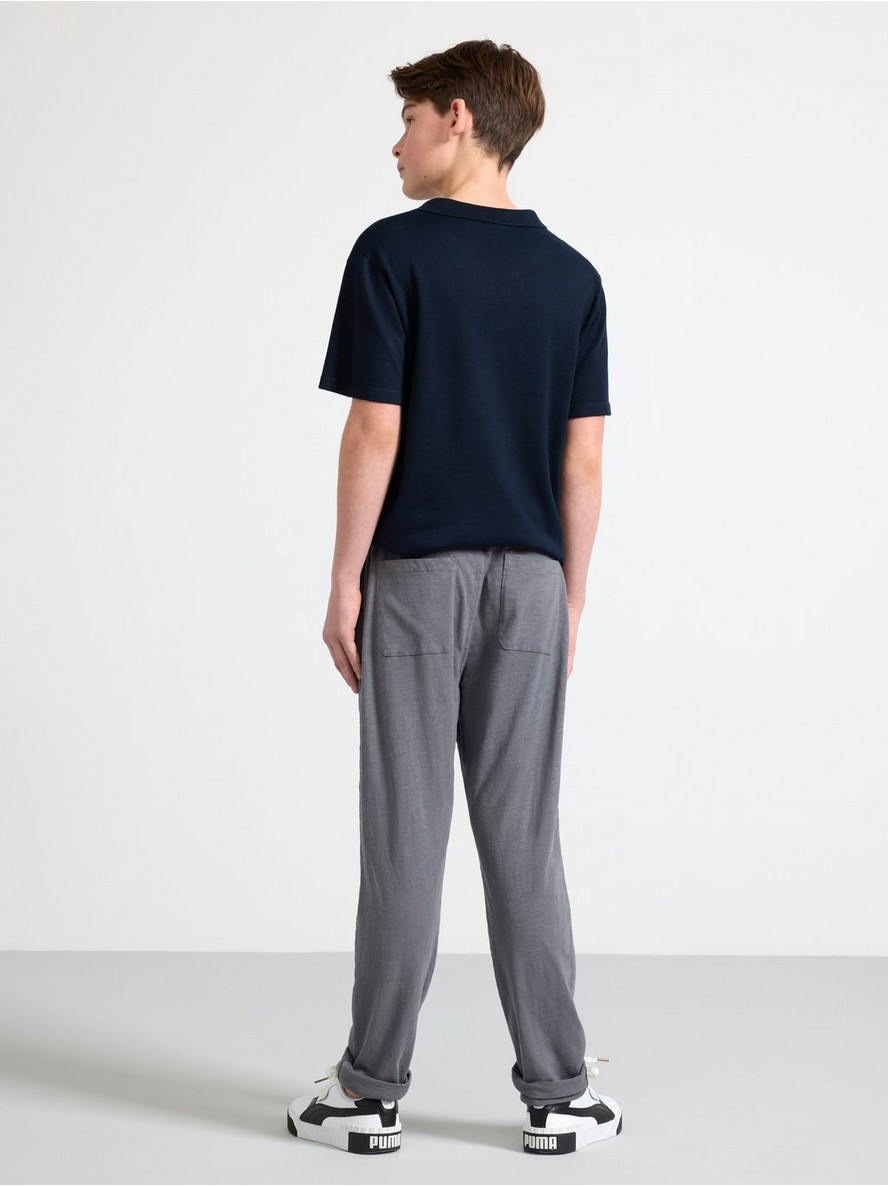 Jersey trousers with straight leg