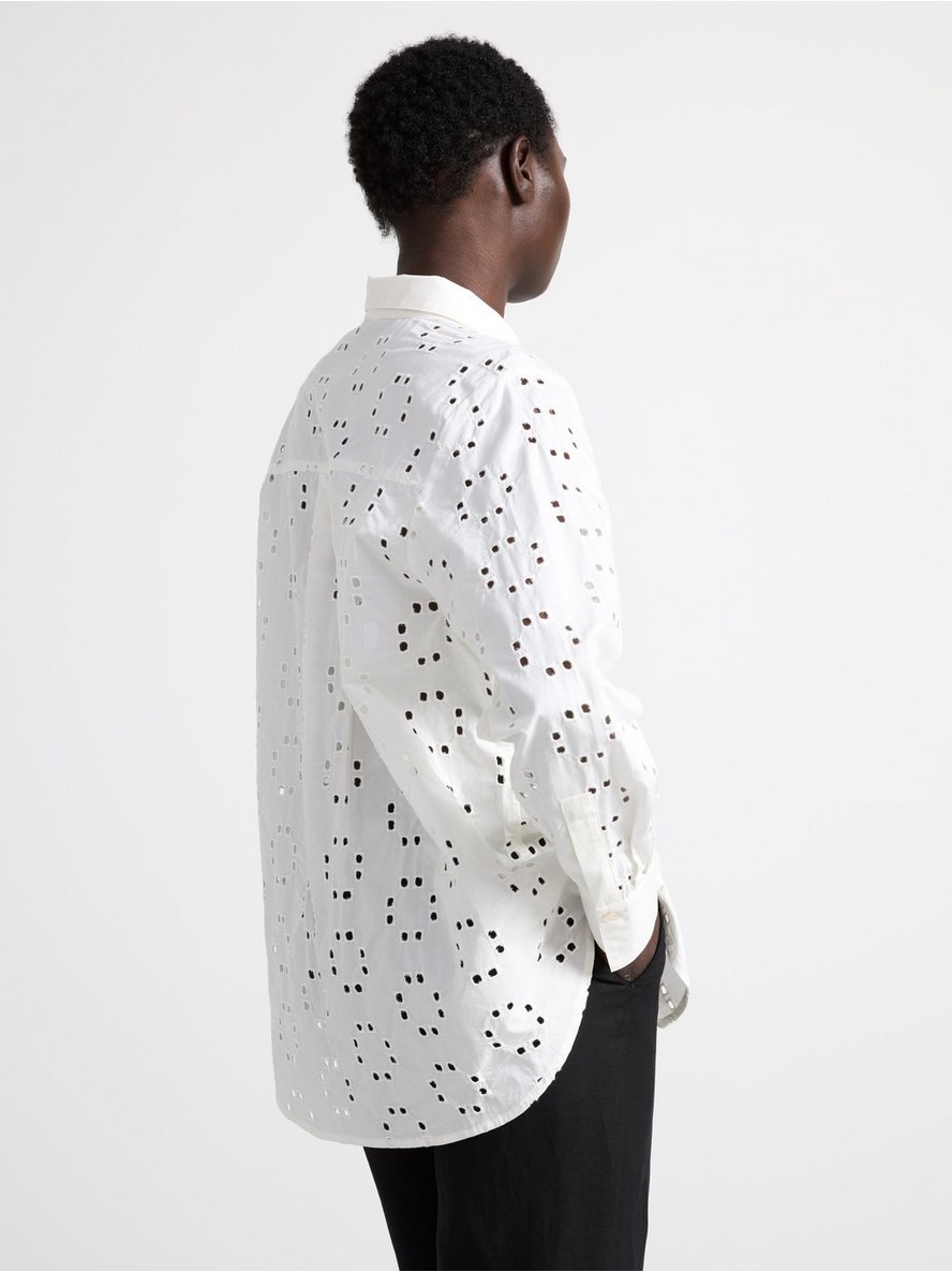 Shirt with broderie anglaise