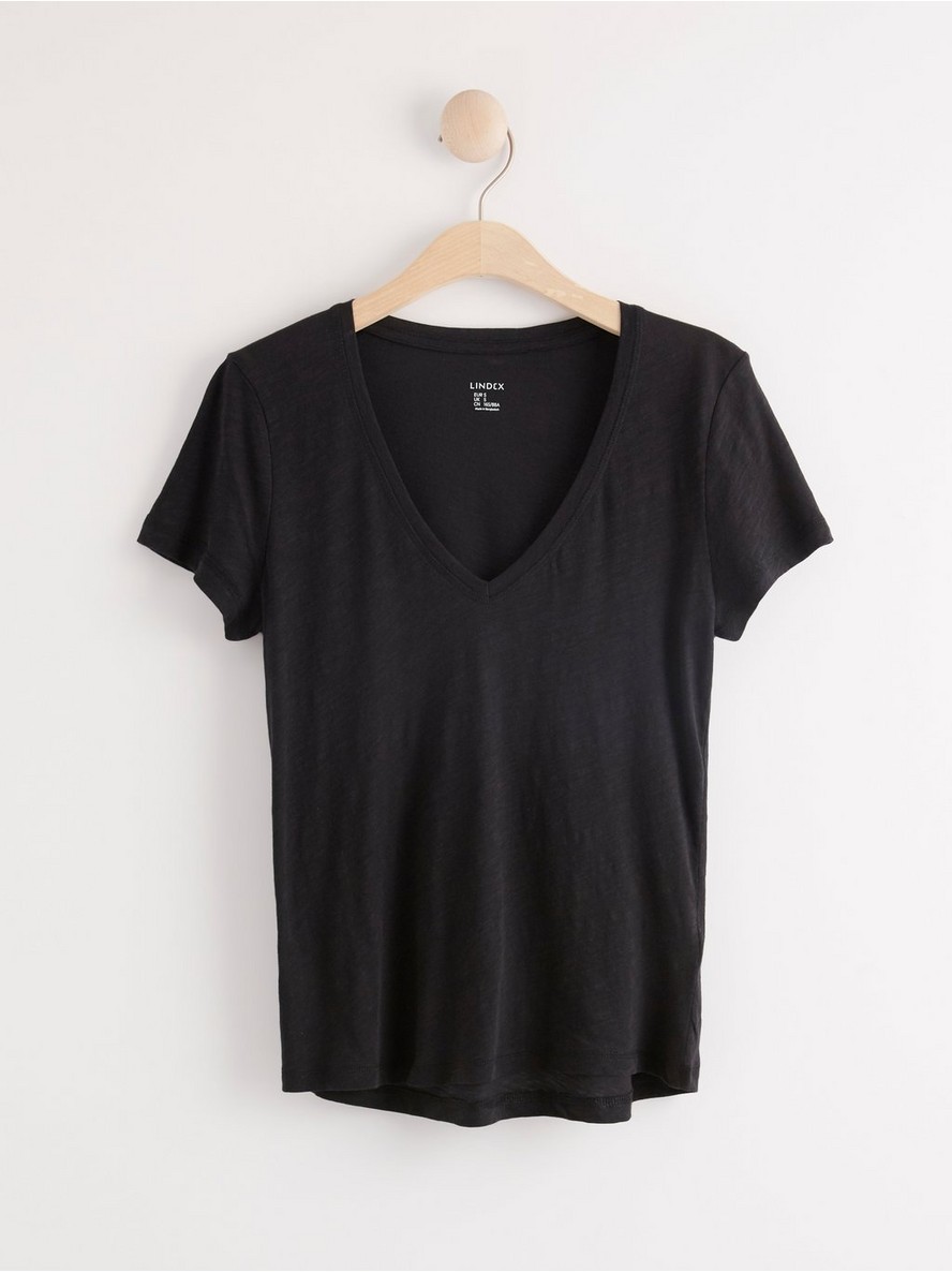 V-neck t-shirt - Black, XL