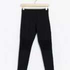 Leggings with Frill Knees - Black, 98