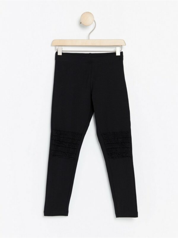 Leggings with Frill Knees - Black, 98