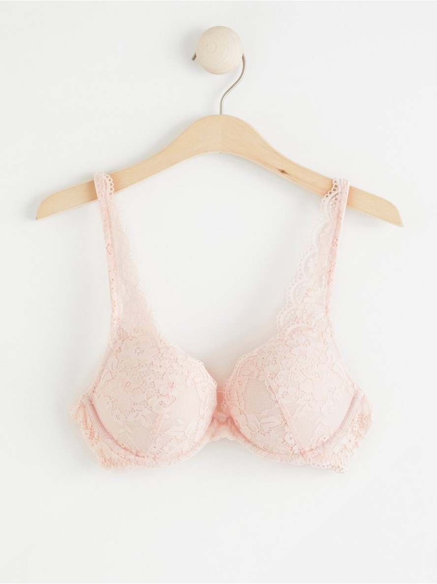 Malva push-up bra with lace - Pink, 85 B