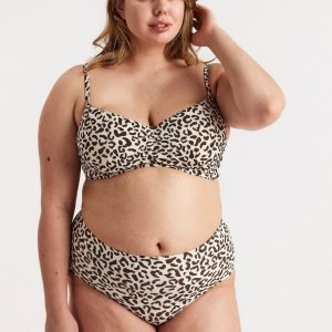 Unpadded leo patterned bikini bra - 90 E