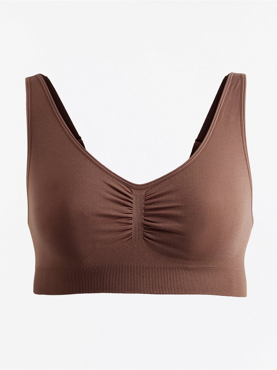 Soft seamless bra - Dark Brown, XL