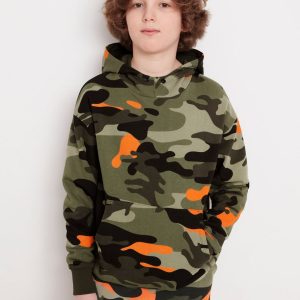 Hooded sweatshirt with camouflage print - 170