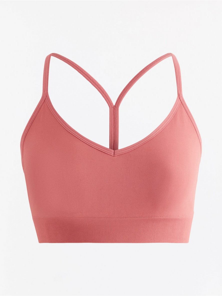 Seamless sports bra, light support - Dark Dusty Pink, XL