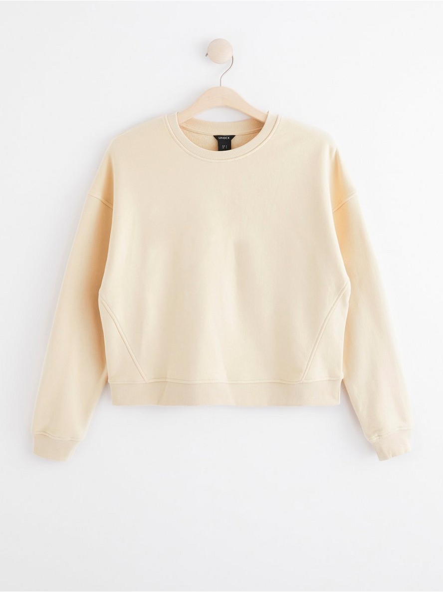 Sweatshirt with dropped shoulders - Light Beige, M