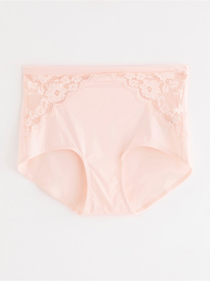 High waist brief with lace - Pink, 52/54