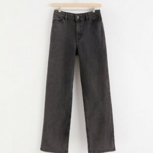 VANJA Wide high waist jeans - Black, 128