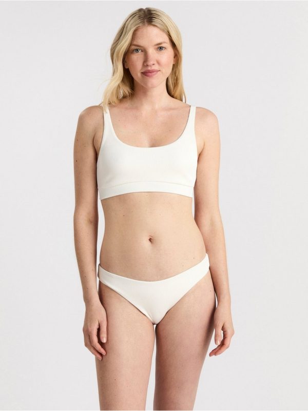 Ribbed bikini top - Off White, L