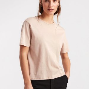 Short sleeve cotton t-shirt - Light Beige, L