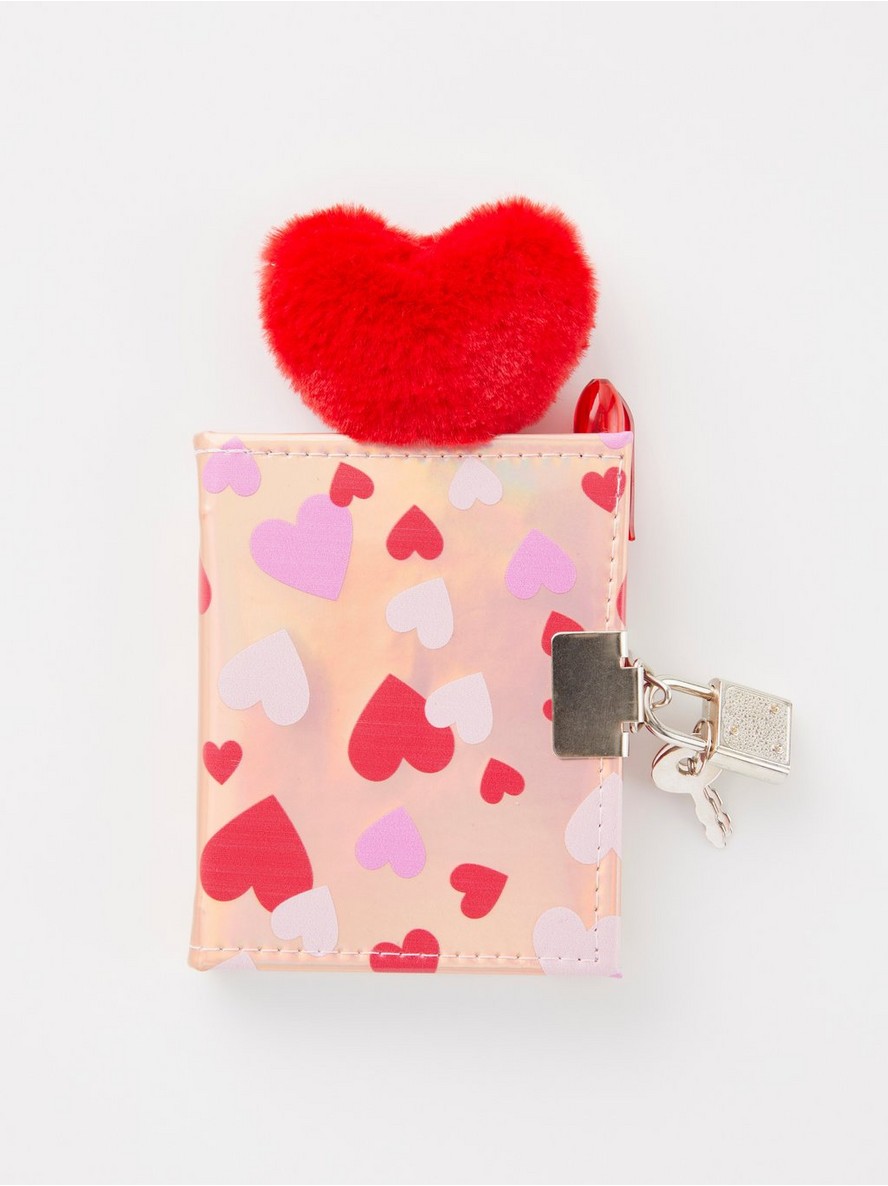 Diary with hearts and lock
