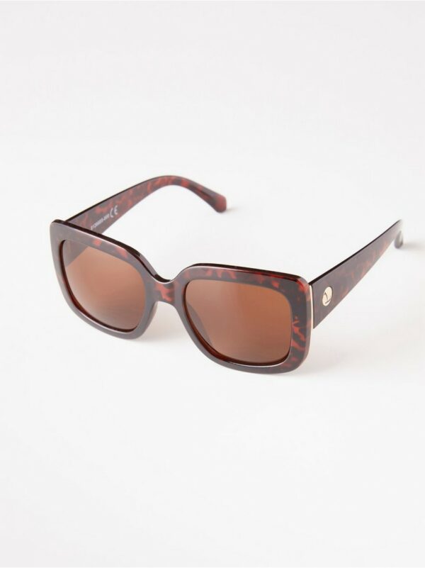 Large square sunglasses - Brown, One Size