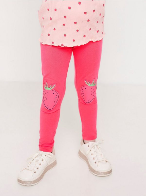 Leggings with strawberry knee patches - 128