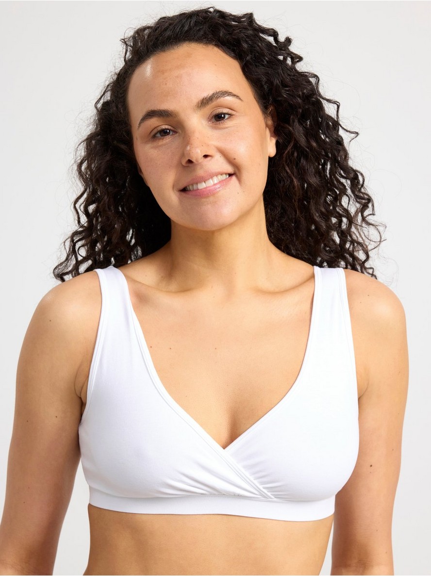 Lindex 2-pack seamless nursing bra in black and white-Multi