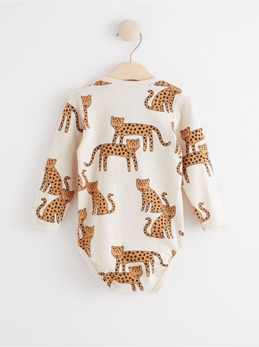 Long sleeve bodysuit with leopards