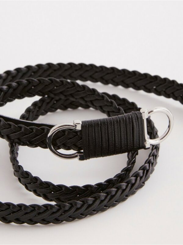 Braided imitation leather belt