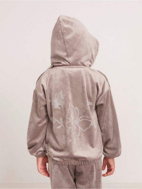 Hoodie with zipper and butterflies