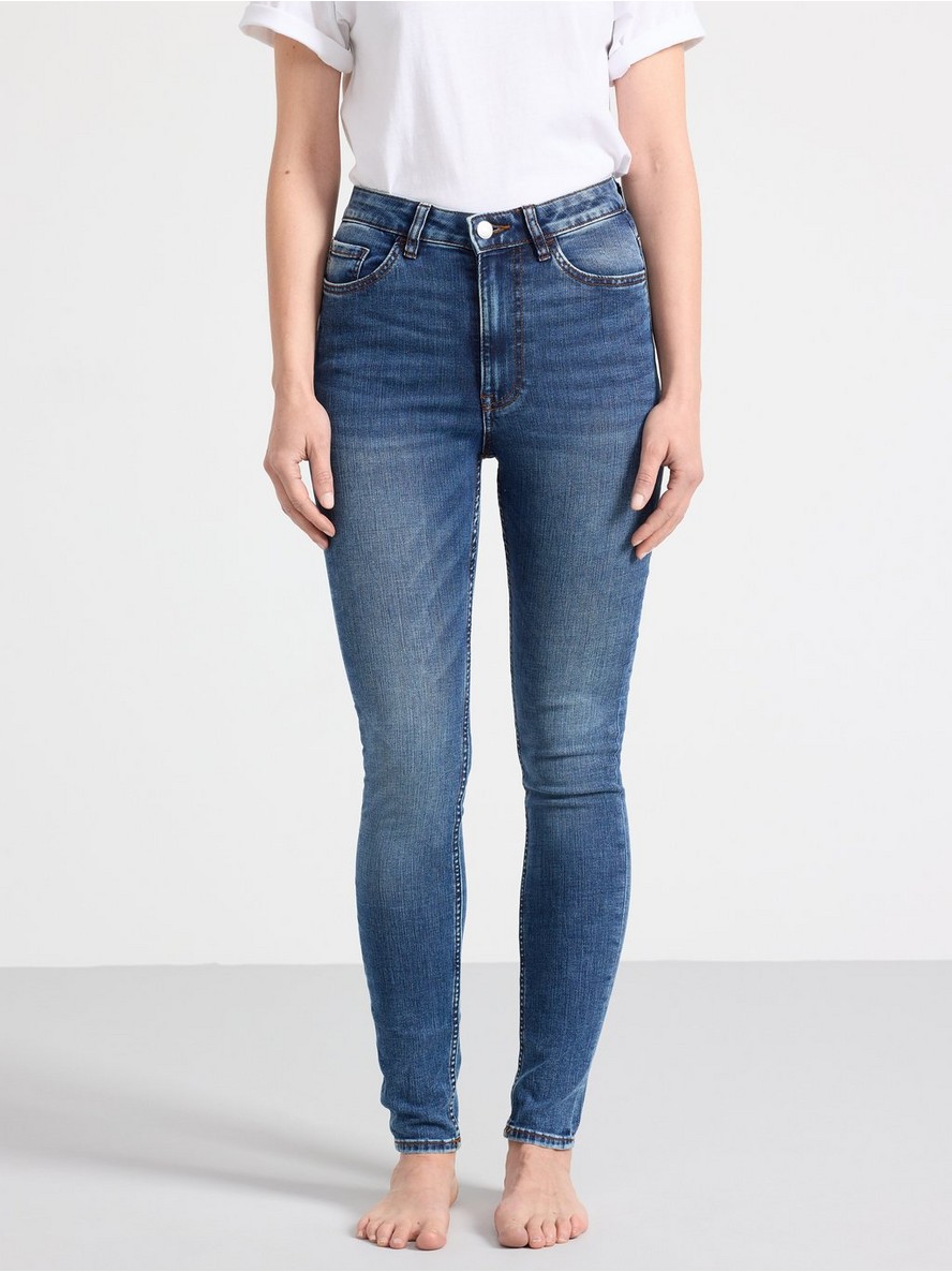 VERA Slim fit high waist jeans - Denim blue, 38