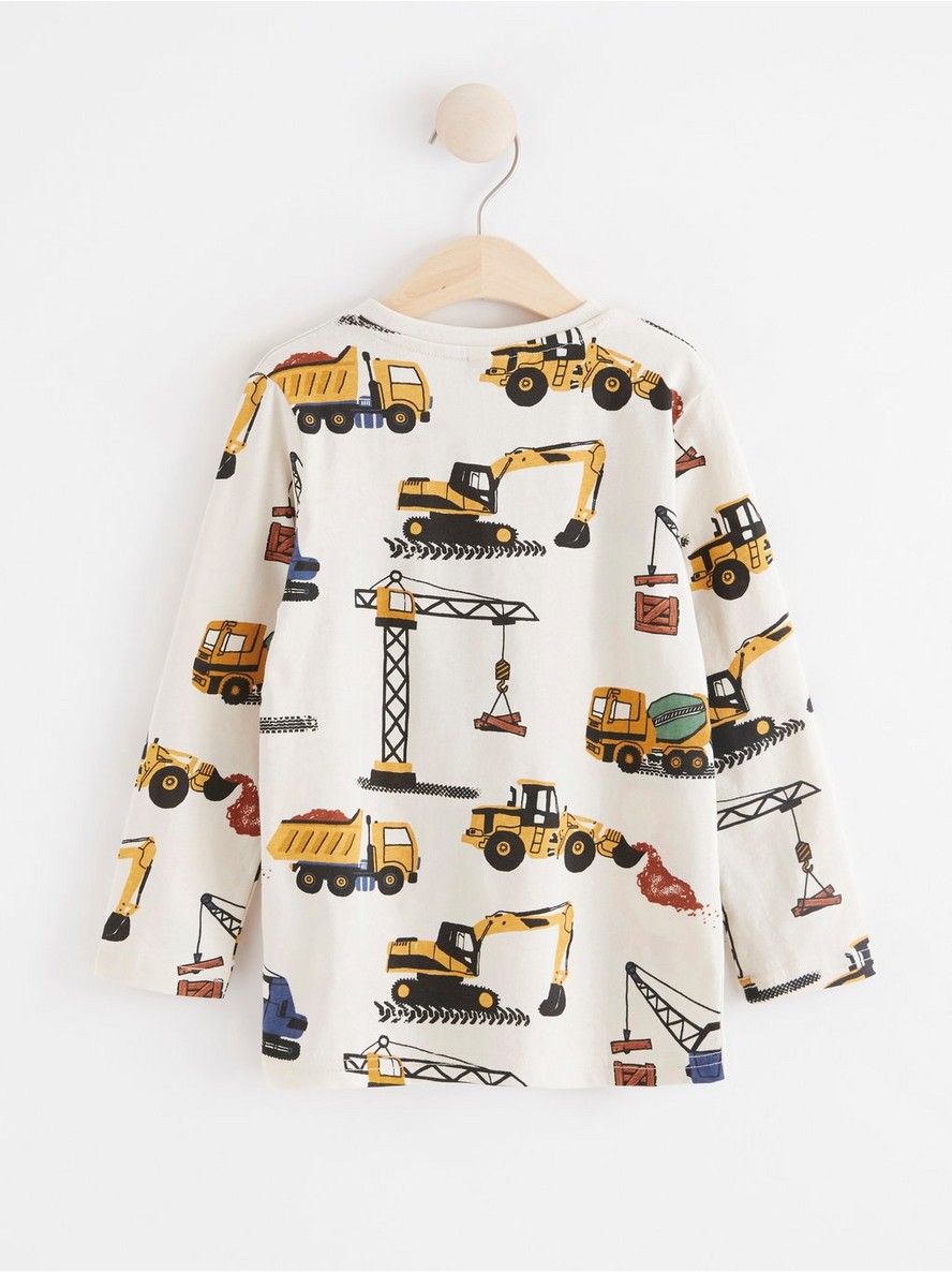 Long sleeve top with construction vehicles