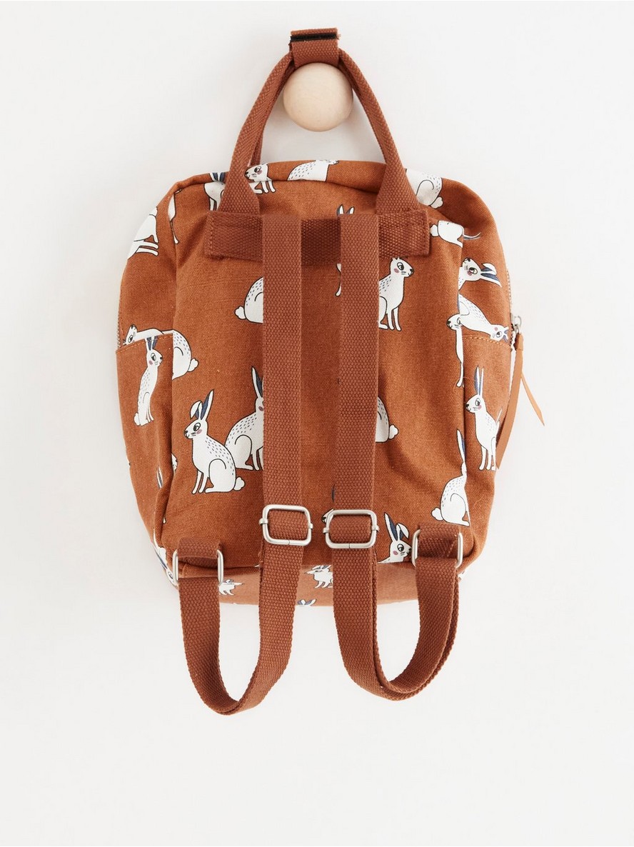 Canvas backpack with rabbits