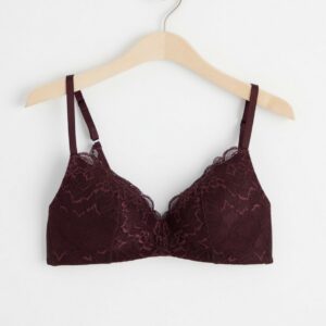 Flora wirefree bra with lace - Lilac, 85 C