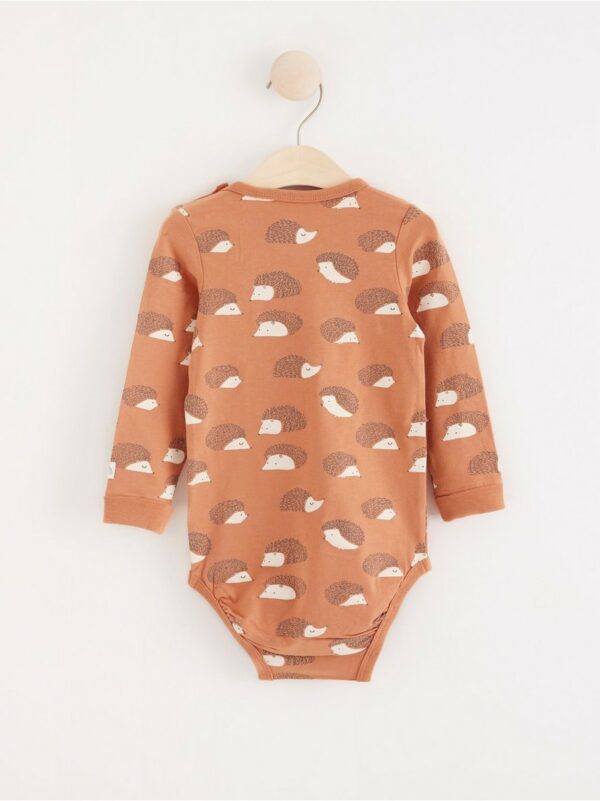 Long sleeve bodysuit with hedgehogs
