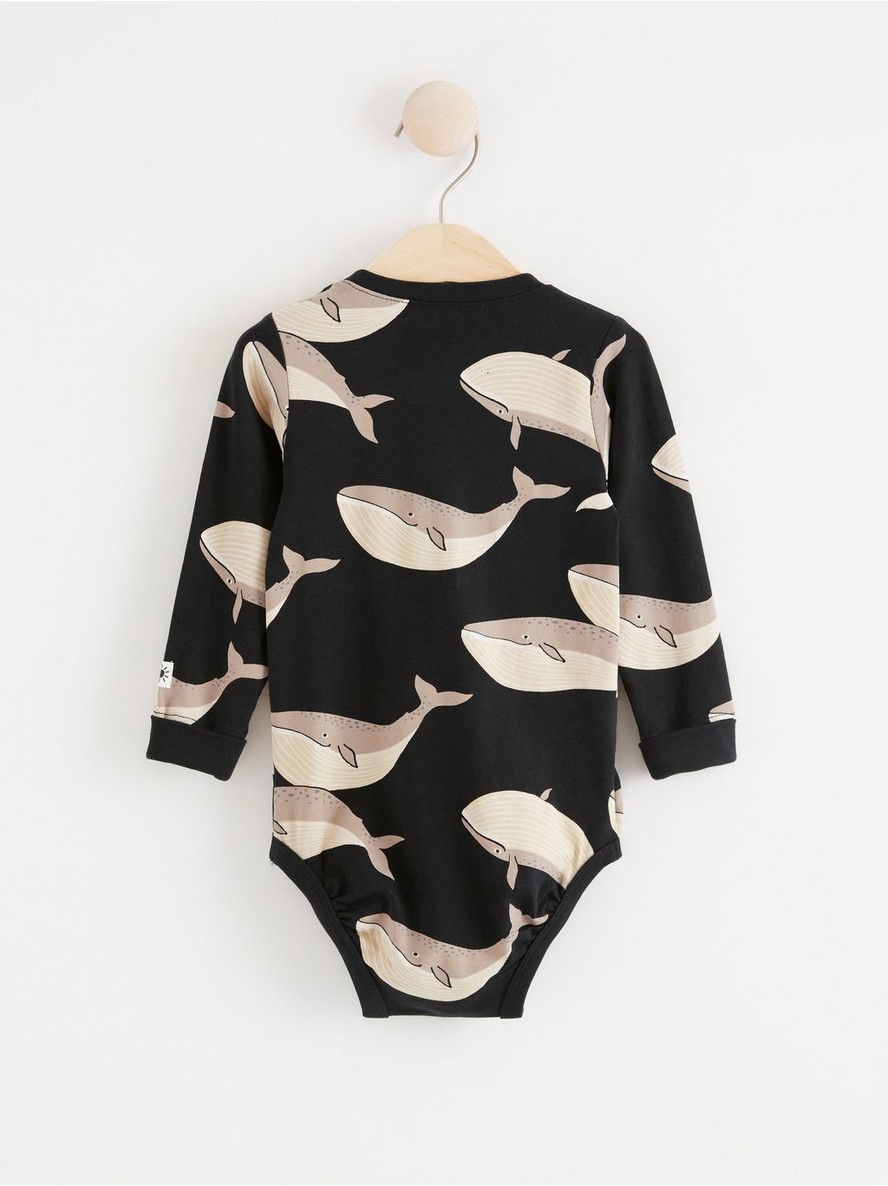 Long sleeve bodysuit with whales