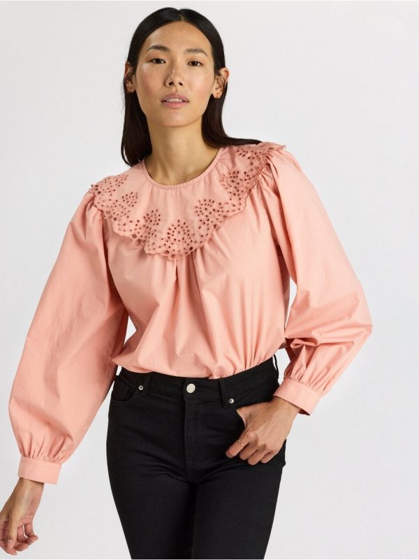 Blouse with broderie anglaise