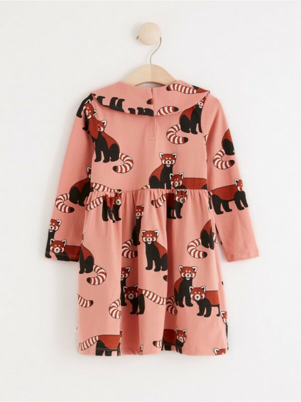 Dress with collar and red pandas