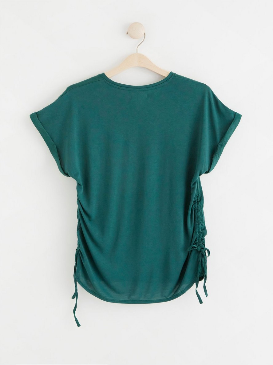 Short sleeve top with drawstrings