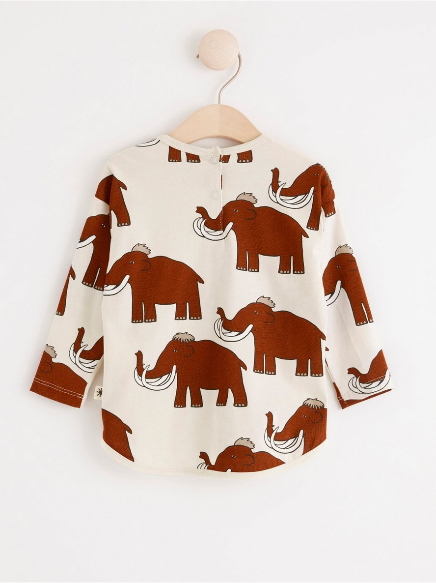 Long sleeve top with mammoth print