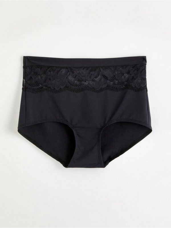 Classic high briefs with lace - Black, 52/54