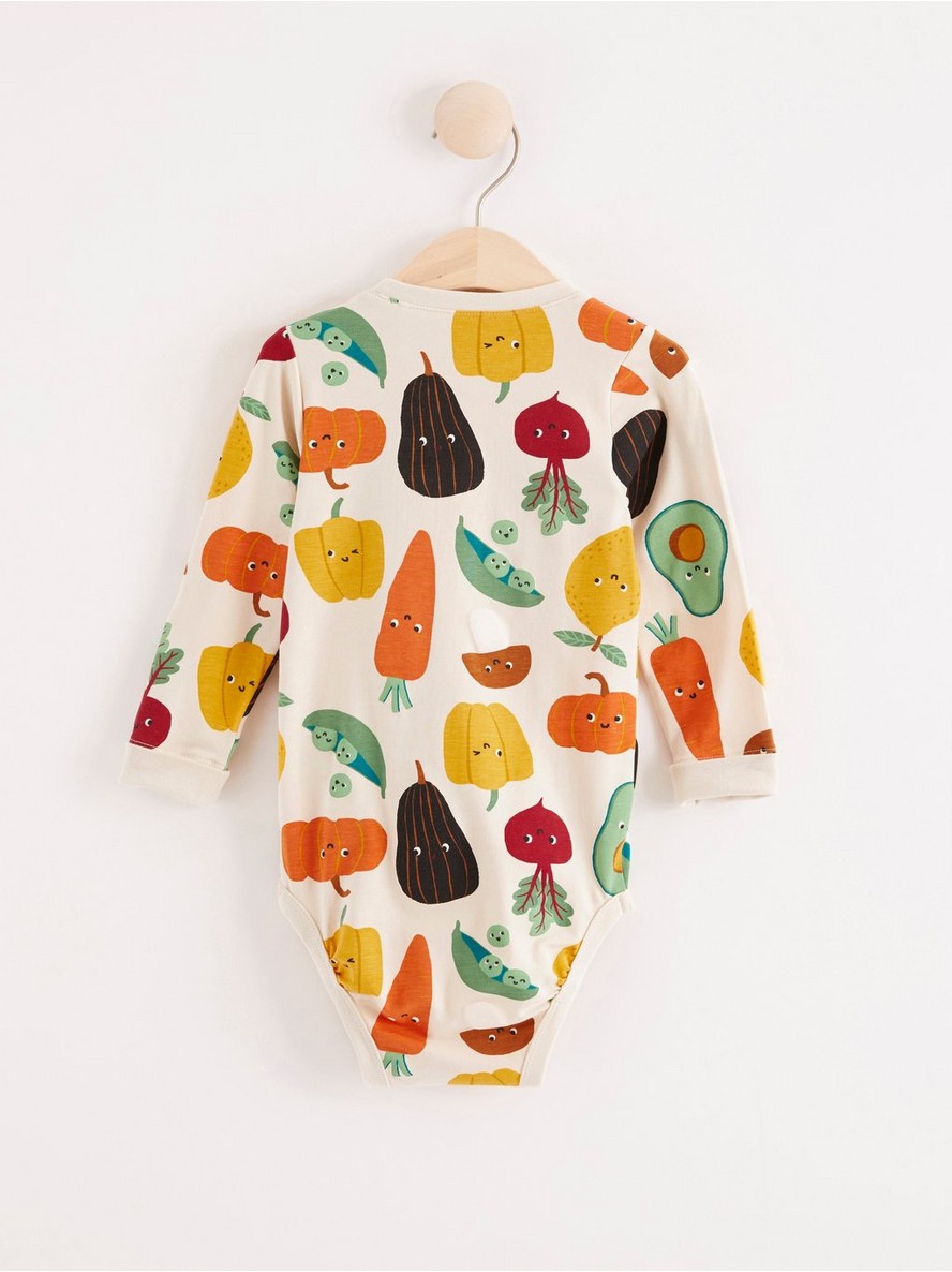 Long sleeve bodysuit with vegetables