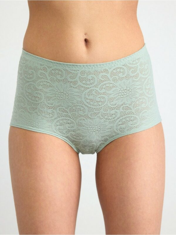 High waist brief with lace