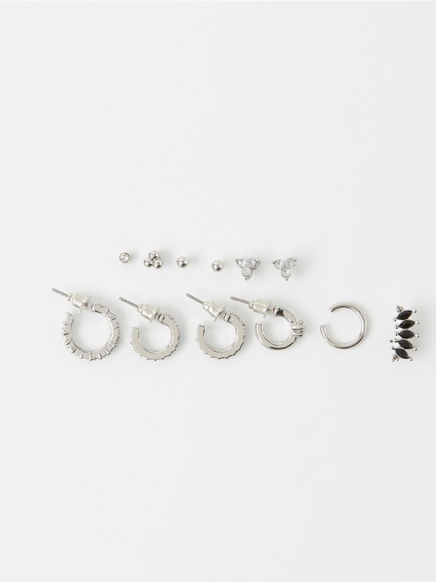 6-pack earrings - Silver, One Size