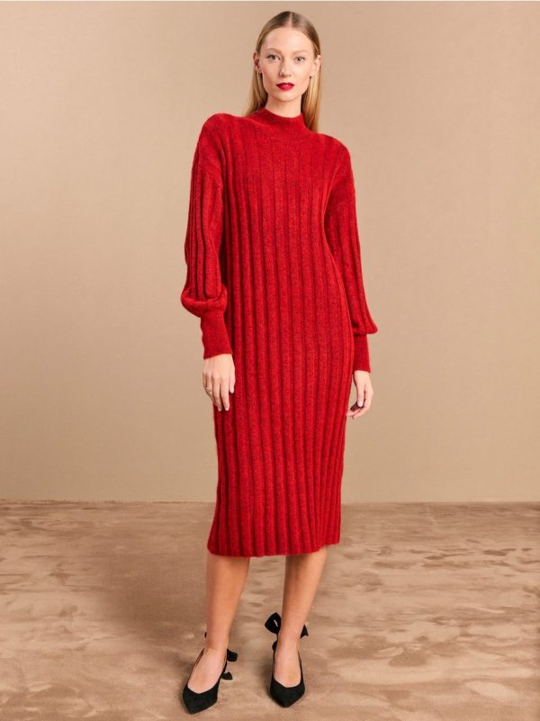 Rib-knit dress