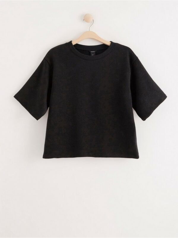 Short sleeve sweatshirt with shimmer - Black, M