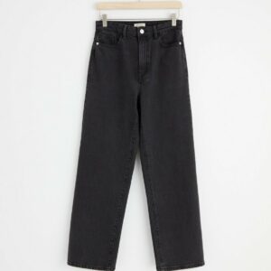 HANNA Wide high waist jeans with cropped leg - Black, 34
