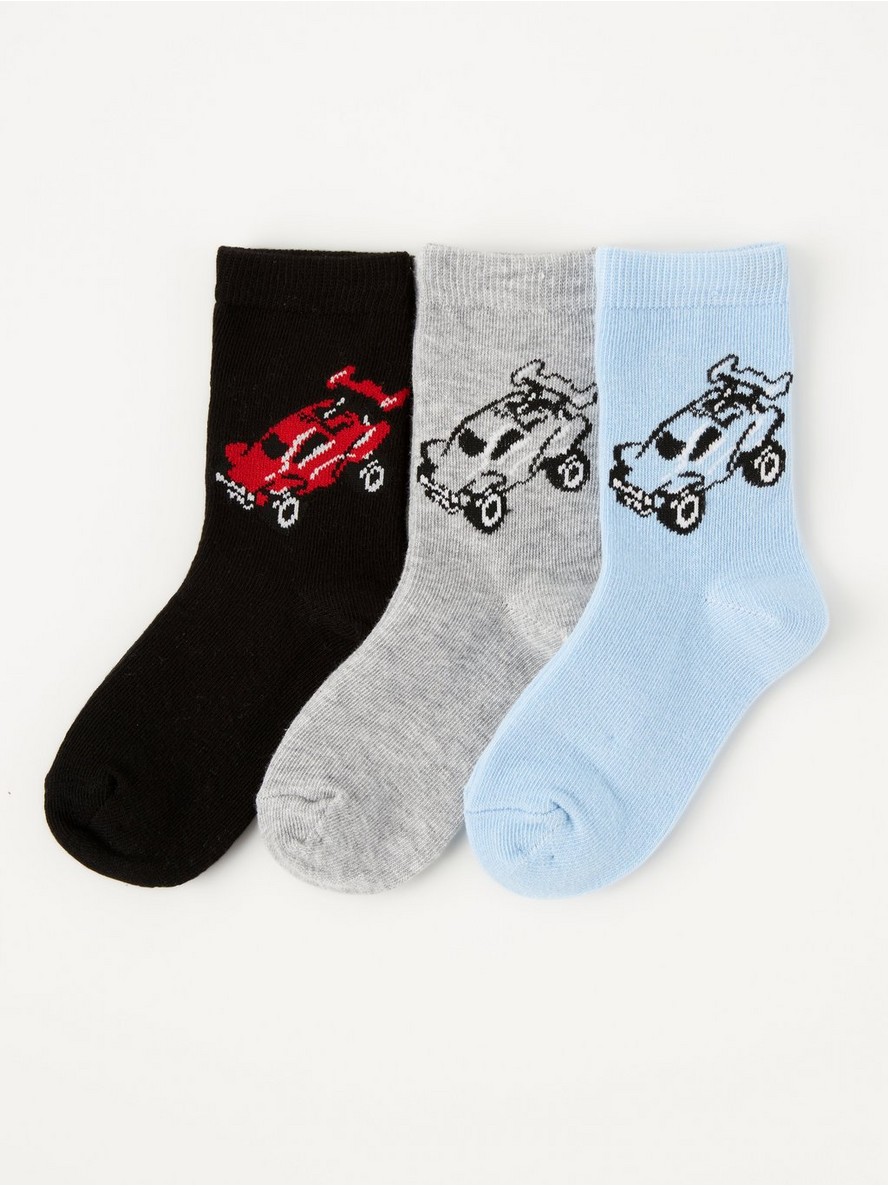 3-pack socks with race cars - Lindex Malta