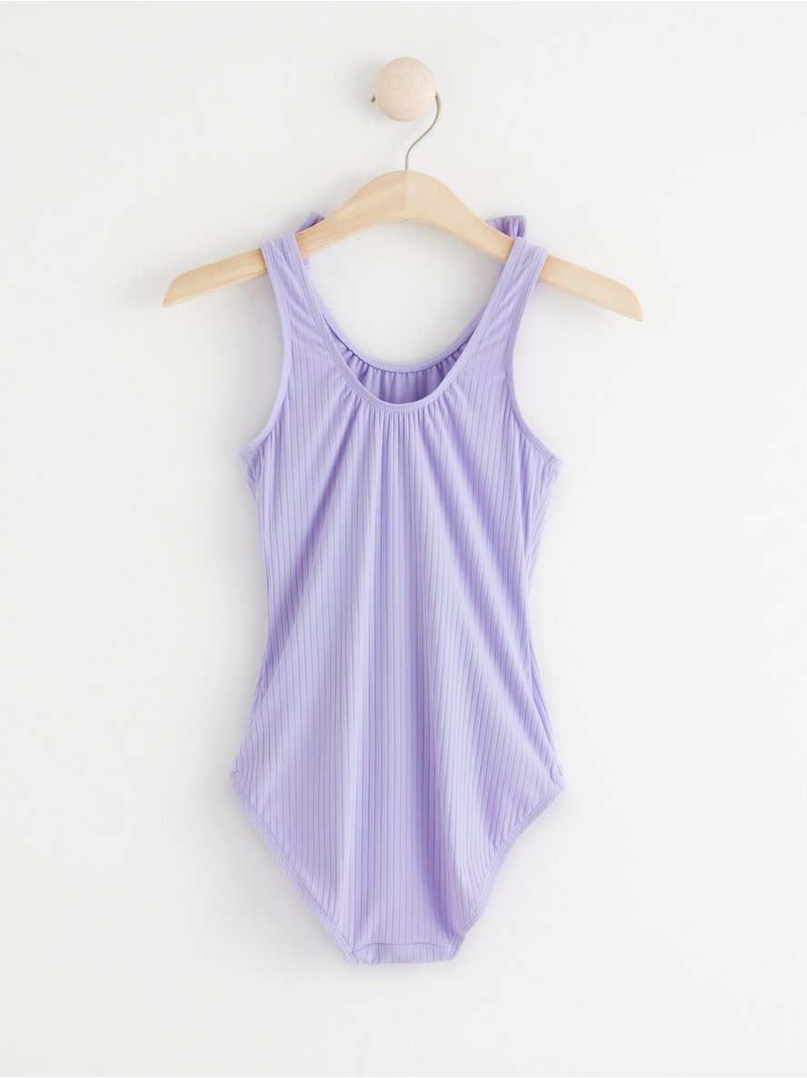 Ribbed swimsuit with knots