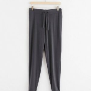 Ribbed pyjama trousers - Grey, XL