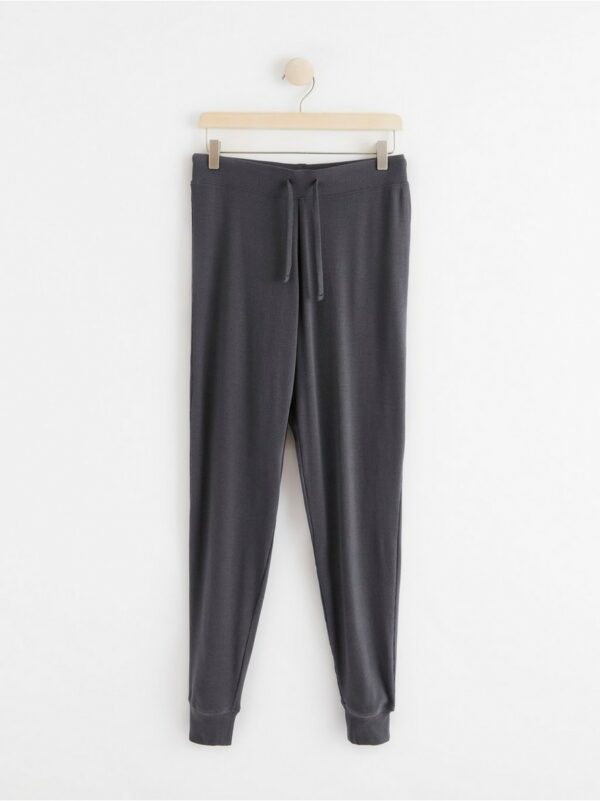 Ribbed pyjama trousers - Grey, XL