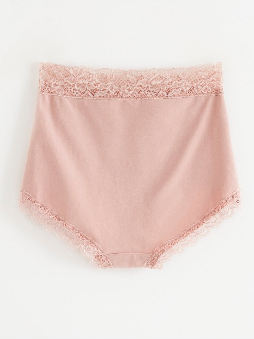 High waist briefs with lace